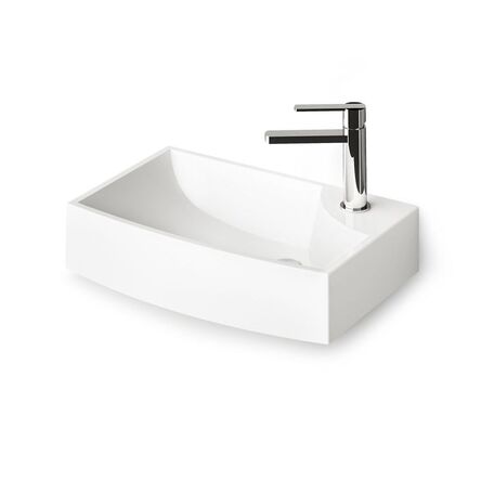 Умивальник підвісний PAA Mini Step, камінь литий, 47х31, Glossy Alpine White (IMST_00)