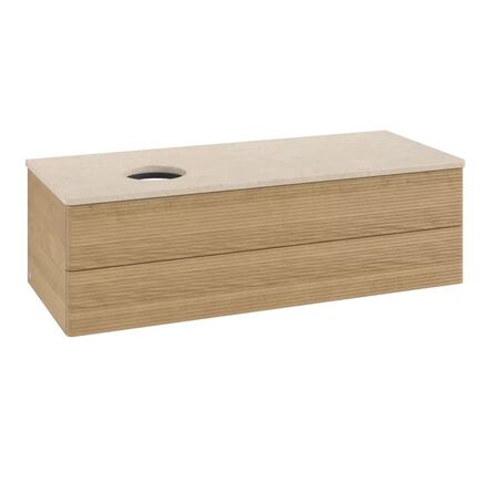 Тумба під умивальник Villeroy&Boch Antao 120х50х36 см, з підсвічуванням, 2 ящики, дуб медовий (L22113HN)
