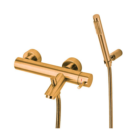 Змішувач для ванни/душу з душем Paffoni Light, Brushed Honey Gold (LIG023HGSP)