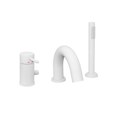 Змішувач для ванни Paffoni Light MAX FLOW вбудований на три отвори, білий (LIG047BO)