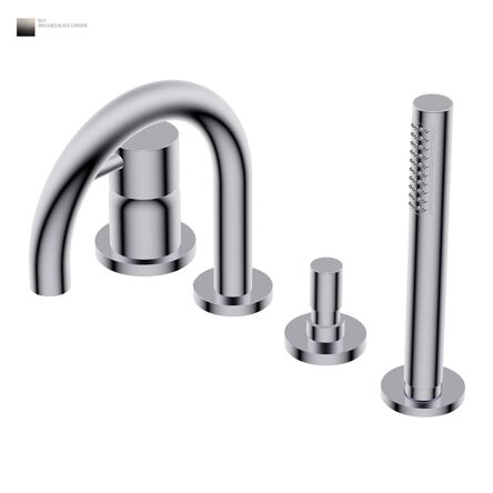Змішувач для ванни Ritmonio Diametro35 S з гарнітуром, Brushed Black Chrome (PR52EG202BLX)