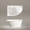 Ванна зі штучного каменю PAA Tre D, кутова права, панель маленька D, 150х100, Glossy Alpine White (VATRE_D_00-PATREM_00)