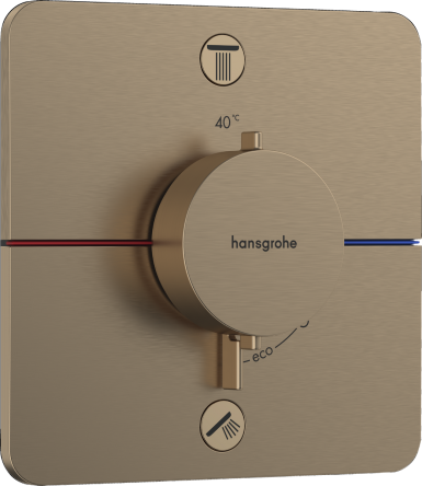 Hansgrohe SHOWER SELECT COMFORT Q термостат для 2х потребителей, СМ, цвет шлифованная бронза - 15583140