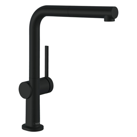 Hansgrohe TALIS M54 змішувач для кухні, одноважільний, 270, з висувним виливом, 1jet, sBox, чорний матовий - 72809670