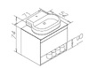 Imprese BLACK EDGE тумба подвесная 70см со столешницей 1 ящик, белая - f32117W(1)