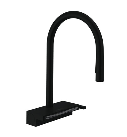 Hansgrohe AQUNO SELECT M81 змiшувач для кухнi, одноважiльний 170, з витяжним виливом, 3jet, sBox, чорний мат - 73831670