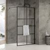 Volle MALLA NEGRA комплект Walk-In 110*200*0,8см з рушникотримачем, профіль чорний матовий - 18-08-110black set