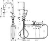 Hansgrohe AQITTURA M91змішувач для кухні, 210, з висувним виливом, 1jet, нержавіюча сталь - 76803800