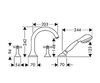 Hansgrohe Axor Terrano - смеситель на край ванны на 4 отверстия (крестики) сатинокс 37447810 - 37447810