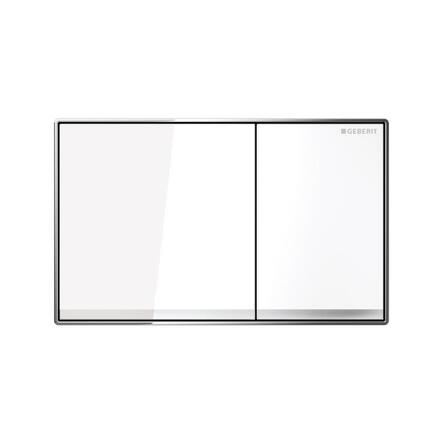 Geberit Sigma60 змивному клавіша, подвійний змив, скло біле - 115.640.SI.1