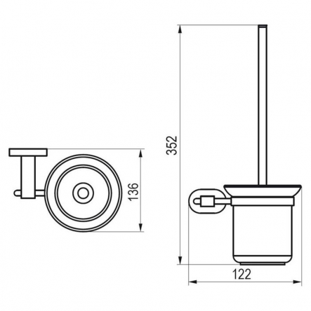 Ravak Щітка туалетна з тримачем, скло (CR 410.00) - X07P196
