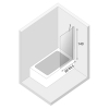 New Trendy Шторка д/ванни NEW SOLEO 90х140см, 1ел, скло, проф хром, нерухомості - P-0032
