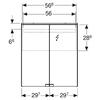 Geberit Дзеркальна шафка OPTION Basic 60 см, з підсвіткою, з 2 дверцятами - 500.273.00.1