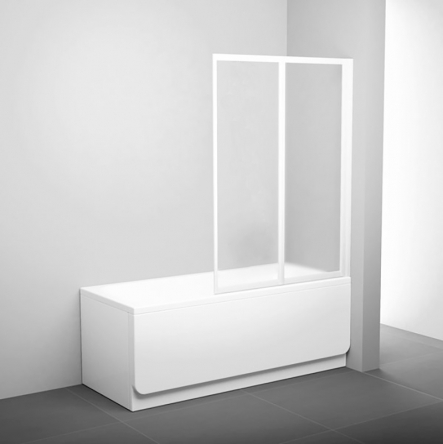Ravak Штора д/ванни VS 2 105 transparent, Профіль білий, скло - 796M0100Z1