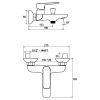 Ravak Змішувач CLASSIC д/ванни без лійки, 150 мм (CL 022.00/150) - X070083