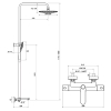 Ravak Змішувач термостатичний+душ стійка+душ лійка (TE 092.01) - X070163