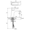 Ravak Змішувач FLAT д/раковини без відкривання стоку, 140 мм (FL 014.00) - X070118