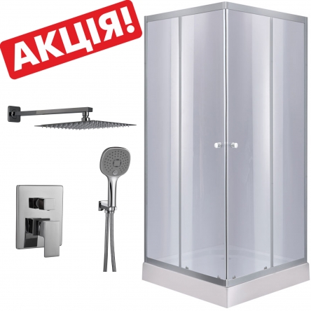 Душова кабіна Lidz Wawel 90x90 + душовий піддон + душова система