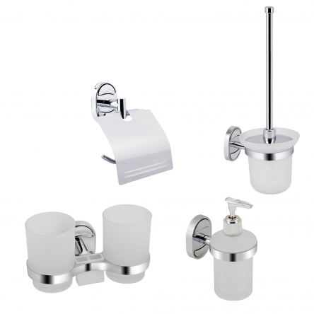 Набір аксесуарів для ванної Lidz Orion 4 в 1 (йоржик, тримач туалетного паперу, склянка для зубних щіток, дозатор рідкого мила)