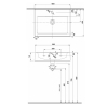 Kolo TWINS умивальник 60см прямокутний, з отвором, з переливом (підлога) - L51160000