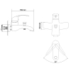 RJ BARON змішувач для ванної хром 40мм (середній) - RBZ014-3