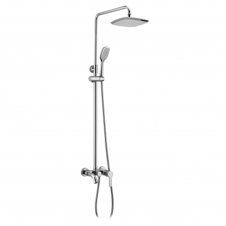 Imprese BILA DESNE система душова (змішувач для ванни, верхній душ 220 мм ABS квадрат, ручний душ 110 мм 3 режими, шланг 150 см), хром - T-10155
