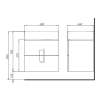 Kolo TWINS шафка під умивальник 60см, з двома ящиками, білий глянець (підлога) - 89492000