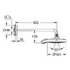 Grohe Power&Soul Cosmopolitan 190 Верхній душ та душовий кронштейн 422 мм, кол. Moon White, Yang White - (26172LS0)