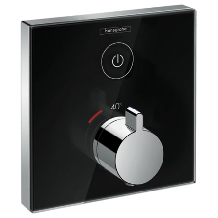 Hansgrohe ShowerSelect Термостат для одного споживача, скляний, СМ, чорний/хром - 15737600