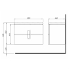 Kolo TWINS шафка під умивальник 80см, з двома ящиками, білий глянець (підлога) - 89553000