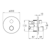 Imprese CENTRUM змішувач для ванни, термостат, прихований монтаж (1 споживач), форма R - VRB-15400Z