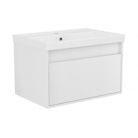 Imprese LABE комплект меблів 65см, білий: тумба підвісна, 1 ящик + умивальник накладний арт i110301 - f3204W