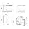 Imprese VYSKOV комплект меблів 60см, білий: тумба підвісна, зі стільницею, 1 ящик + накладний умивальник арт i11057 - f3205W