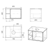 Imprese VYSKOV комплект меблів 70см, білий: підвісна тумба, зі стільницею, 1 ящик + умивальник накладний арт i11057 - f3275W