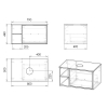 Imprese VYSKOV комплект меблів 80см, білий: підвісна тумба, зі стільницею, 1 ящик + умивальник накладний арт i11057 - f3215W