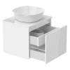 Imprese BILOVEC комплект меблів 70см, білий: тумба підвісна, зі стільницею, 1 ящик + умивальник накладний арт i11057 - f3276W