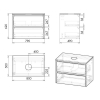 Imprese NETKA комплект меблів 80см, білий: тумба підвісна, зі стільницею, 2 ящики + умивальник накладний арт i11143 - f3211W