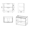 Imprese NOVA VLNA комплект меблів 70см, білий: тумба підвісна, 2 ящики + умивальник накладний арт i11053 - f32703W