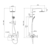 Imprese CENTRUM W система душова (змішувач-термостат для душу, верхній і ручний душ 3 режими, шланг) - Т-15520