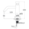 RJ PUSH кран для холодної води, натискний, хром - RBZ133-1