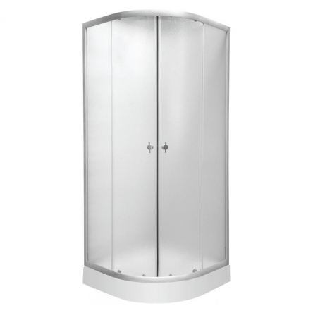 RJ TULIP душова кабіна 90*90*194 см, із низьким піддоном, стекло 4мм FABRIС, цвет сатин - 90RZ081