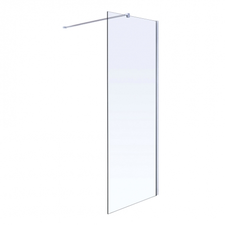Volle Комплект Walk-In: Стінка 100*190см прозрачне стекло 8мм + Профіль стіновий хром 190см+Тримач стекла (D) з кріпленнями 100см - 18-08-100+18-01-01+18-05D-10