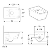 Geberit ICON Square унітаз підвісний Rimfree, лійкоподібний, закрита форма, Rimfree - 201950000