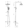 Imprese CENTRUM SQ система душова (термостат для ванни, верхній душ 300*190 мм ABS, ручний душ 94 мм 3 режими, шланг 170 см) білі кришки, хром - T-10300SQ