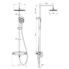 Imprese CENTRUM LX система душова (термостат для ванни, полиця, верхній душ 298*208 мм ABS, ручний душ 127 мм 3 режими, шланг 170 см) білі кришки, хром - T-10301LX