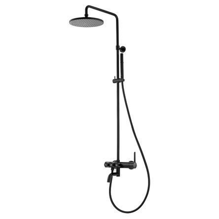 Imprese SMART CLICK система душова (змішувач для ванни, верхній душ 255 мм коло латунь, ручний душ стік латунь 2 режими, шланг 180 см), чорний - ZMK101901208
