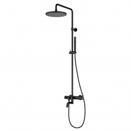 Imprese SMART CLICK система душова (термостат для ванни, верхній душ 255 мм коло латунь, ручний душ стік латунь 2 режими, шланг 180 см), чорний - ZMK101901210