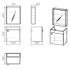 RJ ATLANT комплект меблів 50см білий: тумба підвісна, 1 дверцята + дзеркальна шафа 50*60см + умивальник меблевий артикул RZJ510 - RJ02500WH