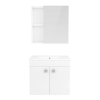 RJ ATLANT комплект меблів 60см білий: тумба підвісна, 2 дверцят + дзеркальна шафа 60*60см + умивальник меблевий - RJ02600WH