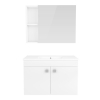 RJ ATLANT комплект меблів 80см білий: тумба підвісна, 2 дверцят + дзеркальна шафа 80*60см + умивальник меблевий - RJ02800WH